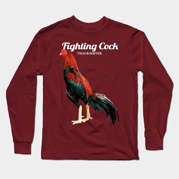 Thai Rooster Long Sleeve T-Shirt by KewaleeTee